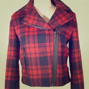 GAP Wool Blend Plaid Coat